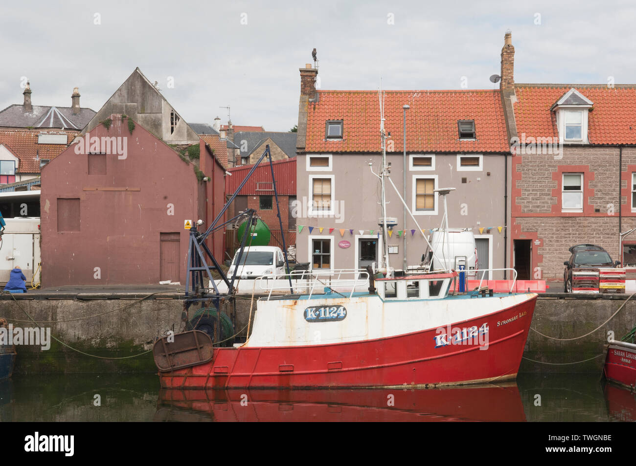 Eyemouth Harbour dans l'Ecosse, Royaume-Uni. Banque D'Images