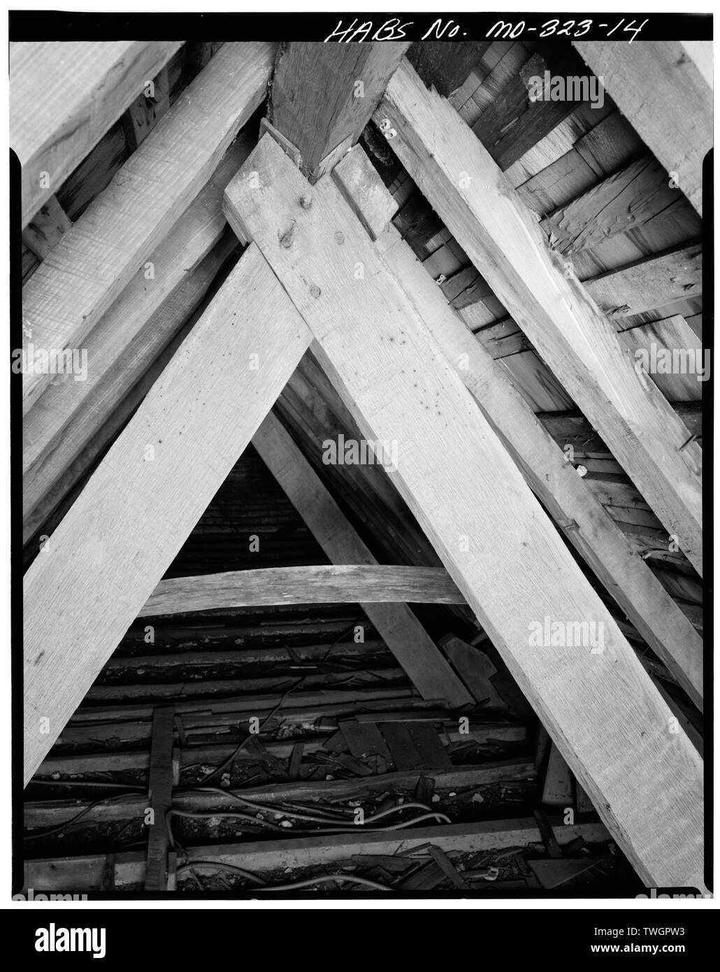 Châssis de toit, détail de l'APEX DE L'océan - Treillis Hall, Bordeaux, Saint Mary's Comté, MD ; Langenbach, Randolph, photographe ; Carson, Cary, délinéateur ; Hoang, Chinh, délinéateur Banque D'Images