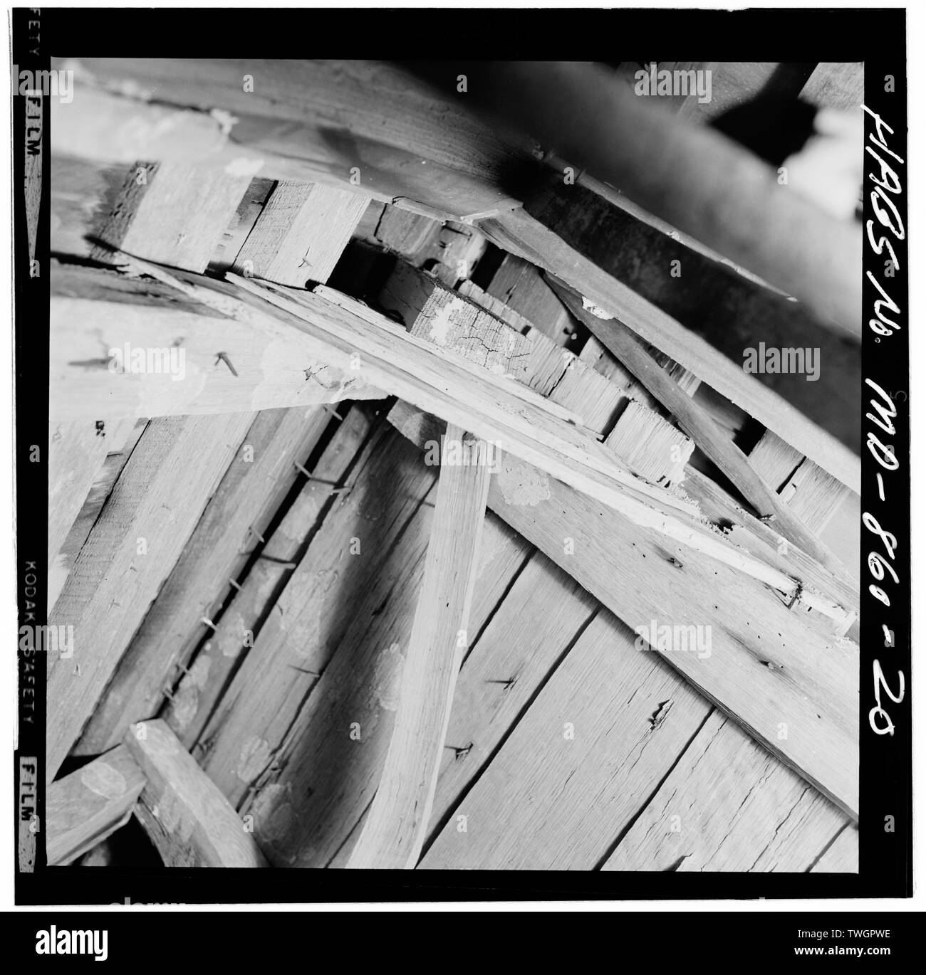 Châssis de toit, détail d'ossature Sarum, la State Route 234 aux environs, Newport, Charles County, MD ; Langenbach, Randolph, photographe Banque D'Images