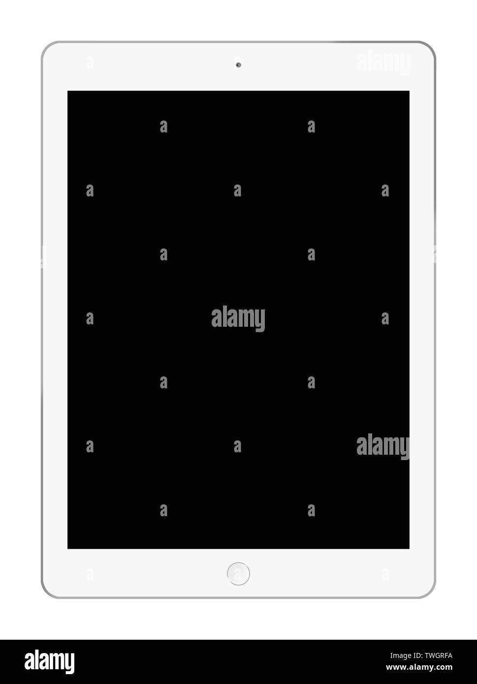 Une tablette ordinateur illustration isolé sur blanc with clipping path Banque D'Images