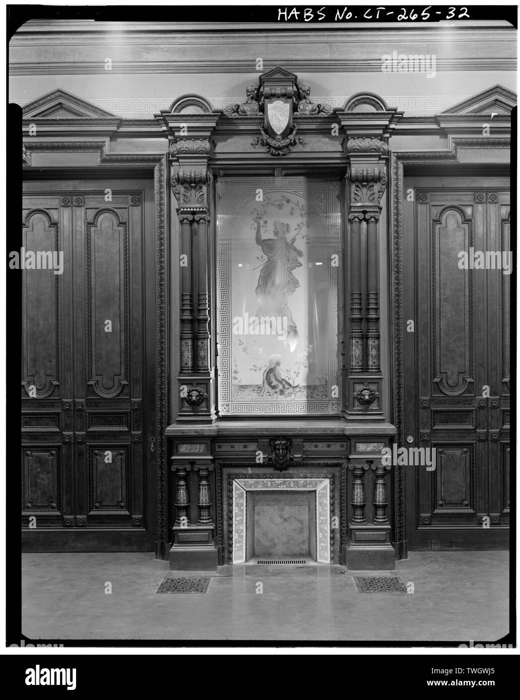MANTEL - ROTONDE Lockwood-Mathews House, Veterans' Memorial Park, au sud-est, à Norwalk, comté de Fairfield, CT Banque D'Images