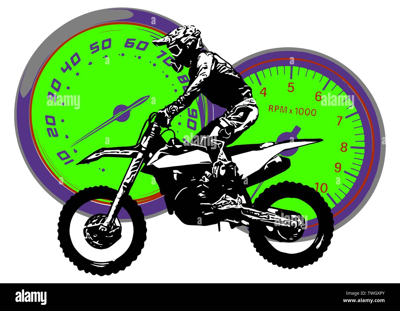 Un motard, abstract vector silhouette. La course moto route Illustration de Vecteur