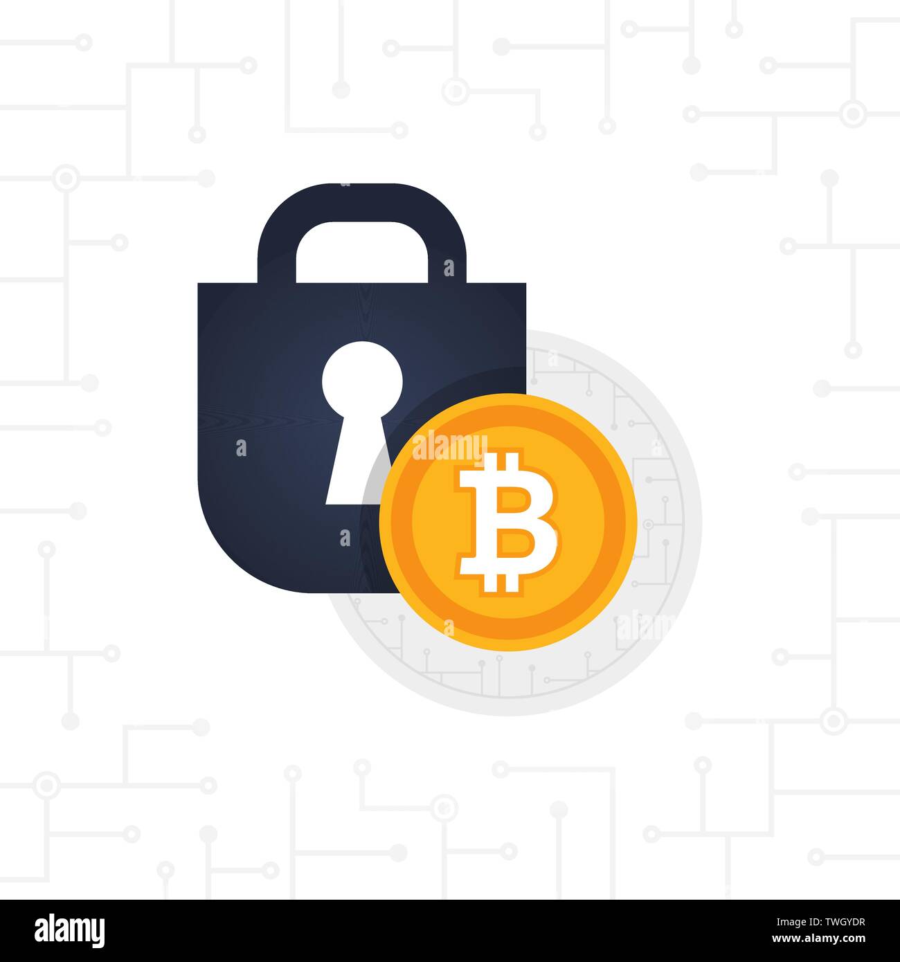 Peu de monnaie-vecteur conception sécurité concept. cryptocurrency vector illustration Illustration de Vecteur