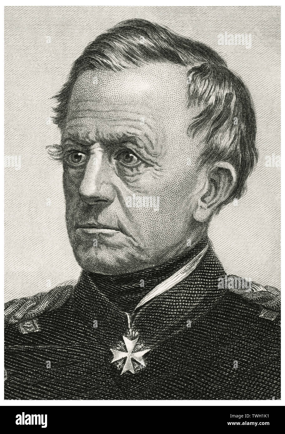 Helmuth von Moltke (1800-91), l'Aîné, le feld-maréchal prussien et chef de l'état-major allemand, Tête et épaules Portrait, gravure sur acier, Musée du Portrait d'éminents hommes et femmes de l'Europe et l'Amérique par Evert A. Duyckinck, publié par Henry J. Johnson, Johnson, Wilson & Company, New York, 1873 Banque D'Images