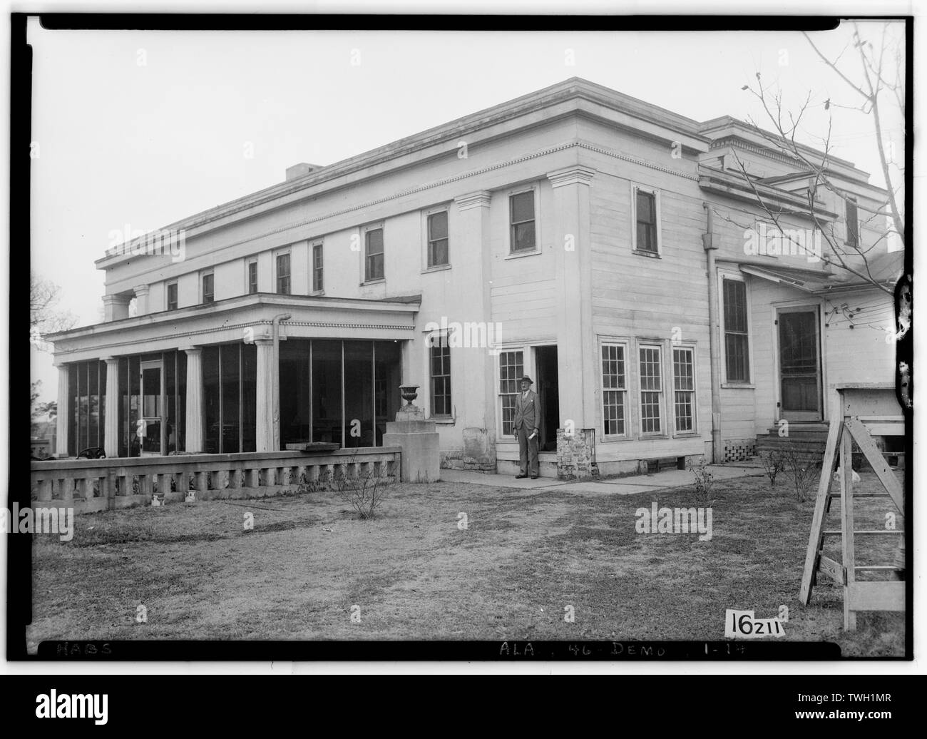 Arrière de la maison au sud-est. 1935 - Gaineswood, 805 South Cedar Street, Demopolis, Marengo Comté, AL Banque D'Images