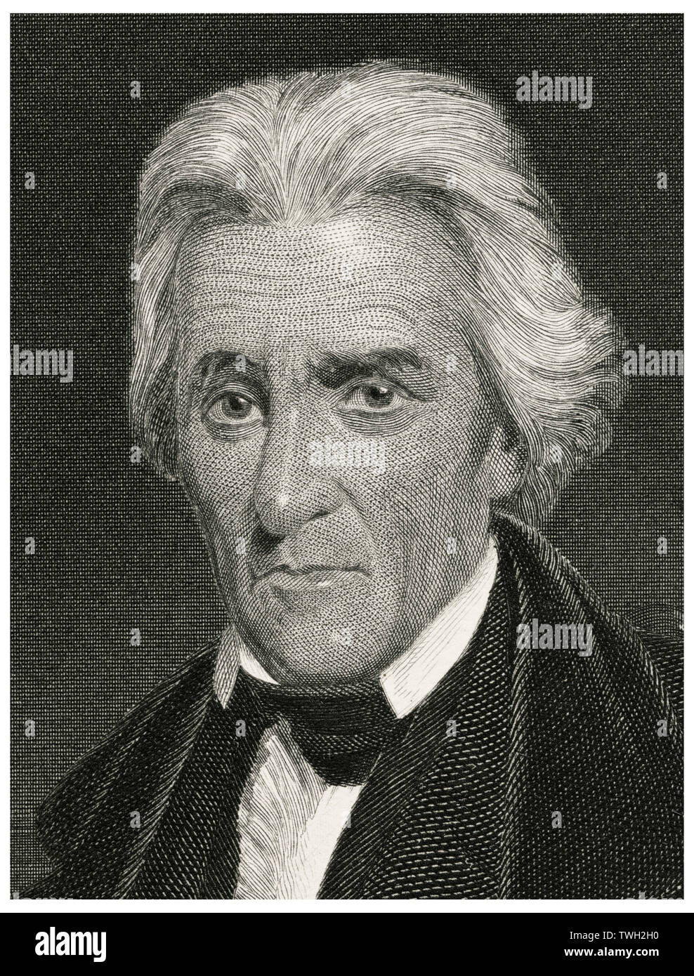 Andrew Jackson (1767-1845), Septième président des États-Unis, la tête et épaules Portrait, gravure sur acier, Musée du Portrait d'éminents hommes et femmes de l'Europe et l'Amérique par Evert A. Duyckinck, publié par Henry J. Johnson, Johnson, Wilson & Company, New York, 1873 Banque D'Images