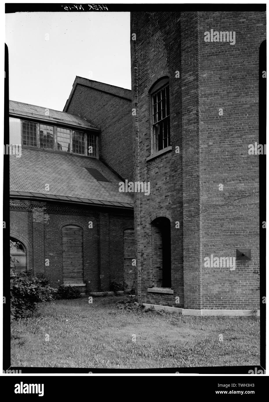 - Rensselaer et Saratoga Railroad, l'Île Verte, l'Avenue et des boutiques Tibbitts Delaware and Hudson Railroad Tracks, Green Island, comté d'Albany, NY Banque D'Images