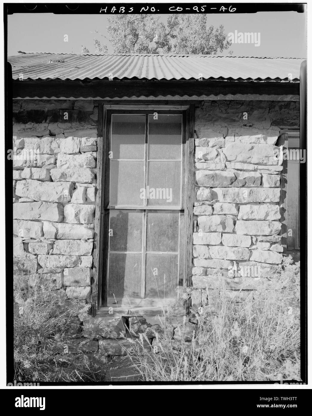 Residence, extérieur, fenêtre détail, à la nord. - Mary Doyle Homestead, résidence, 30 pieds au nord de résidence d'origine, modèle, Las Animas Comté, CO Banque D'Images Residence, extérieur, fenêtre détail, à la nord. - Mary Doyle Homestead, résidence, 30 pieds au nord de résidence d'origine, modèle, Las Animas Comté, CO Banque D'Images