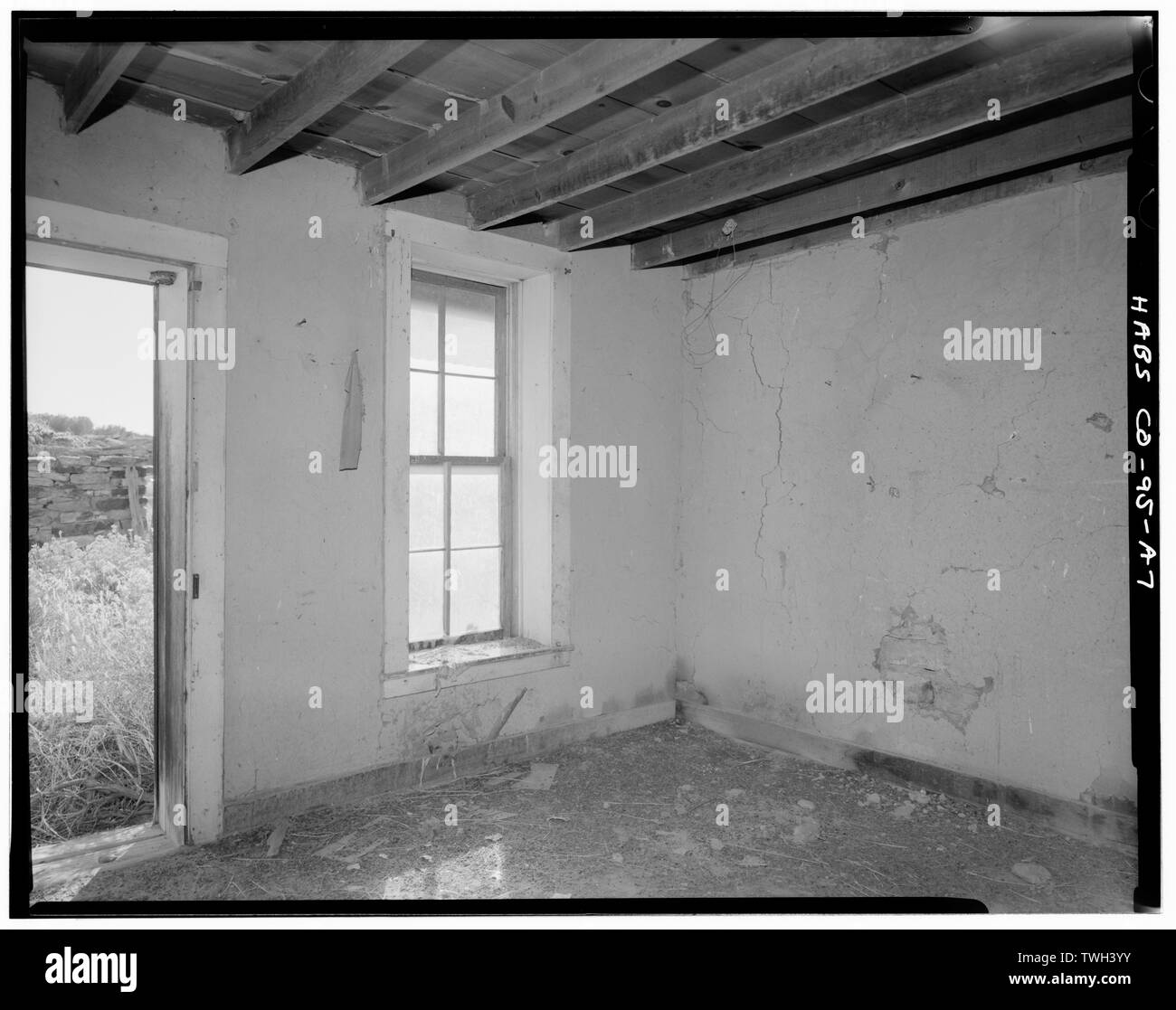 Résidence, rez-de-chaussée de l'intérieur. - Mary Doyle Homestead, résidence, 30 pieds au nord de résidence d'origine, modèle, Las Animas Comté, CO Banque D'Images