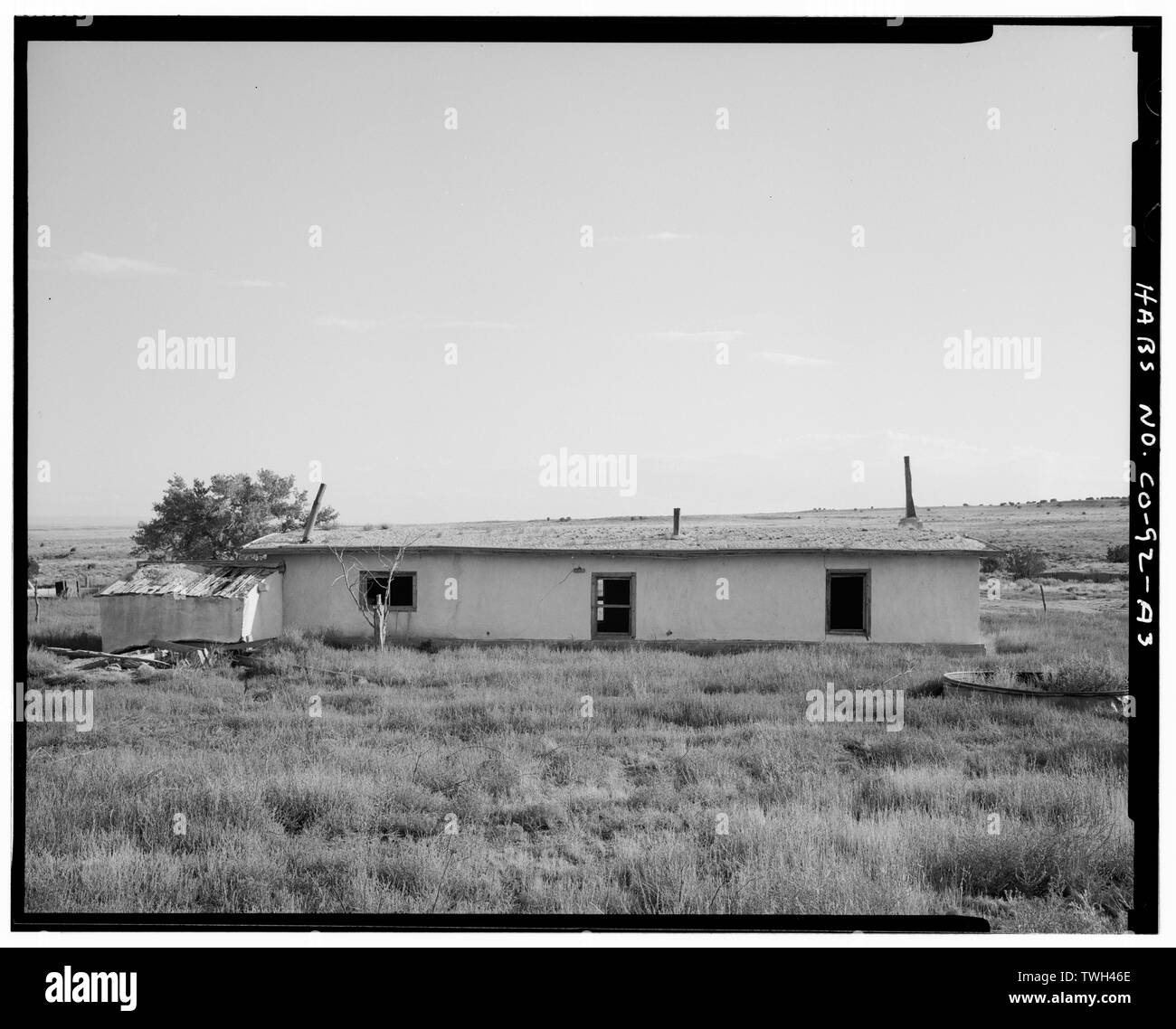 La résidence, à l'arrière, à la sud-est. - Asa T. Haines Homestead, résidence, 90 pieds à l'ouest de la grange, modèle, Las Animas Comté, CO Banque D'Images