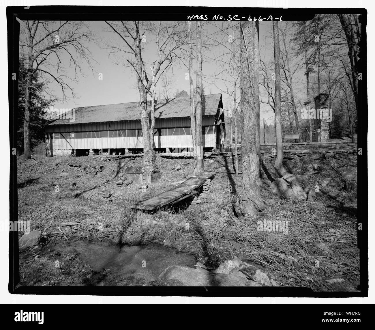 - Fond rocheux 4-H Camp, salle à manger, intersection des routes 178 et 199, Pickens, comté de Camden, SC ; fond rocheux Camp des aveugles ; Baruch, Bernard ; Calloway, Deborah, émetteur Banque D'Images