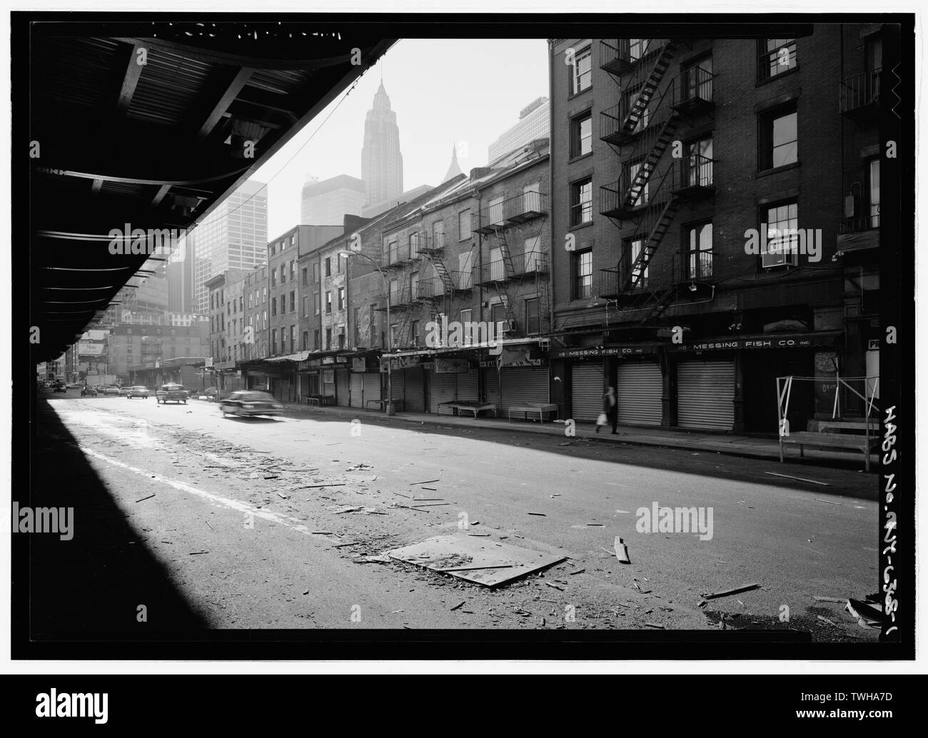 Rangée de bâtiments rue du Sud. - South Street Seaport, divers points de vue, New York, New York County, NY Banque D'Images