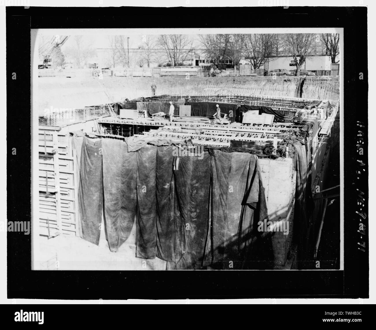 Poste de commandement SAC construction, d 500, 20 janvier 1987 - Offutt Air Force Base, Quartier général du Commandement aérien stratégique et centre de commande, le bâtiment du Siège, 901 Boulevard SAC, Bellevue, Sarpy Comté, NW Banque D'Images