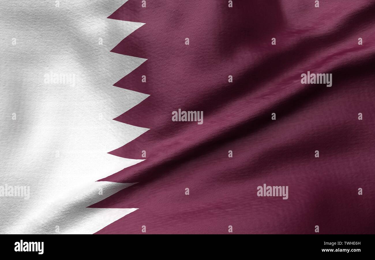 3D Illustration du Qatar d'un drapeau Banque D'Images