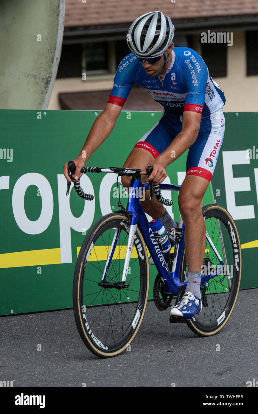 20.6.2019 - lice de la Satge 6 du Tour de Suisse, 300 mètres avant la ligne d'arrivée dans la région de Flumserberg Flums, Suisse. Banque D'Images