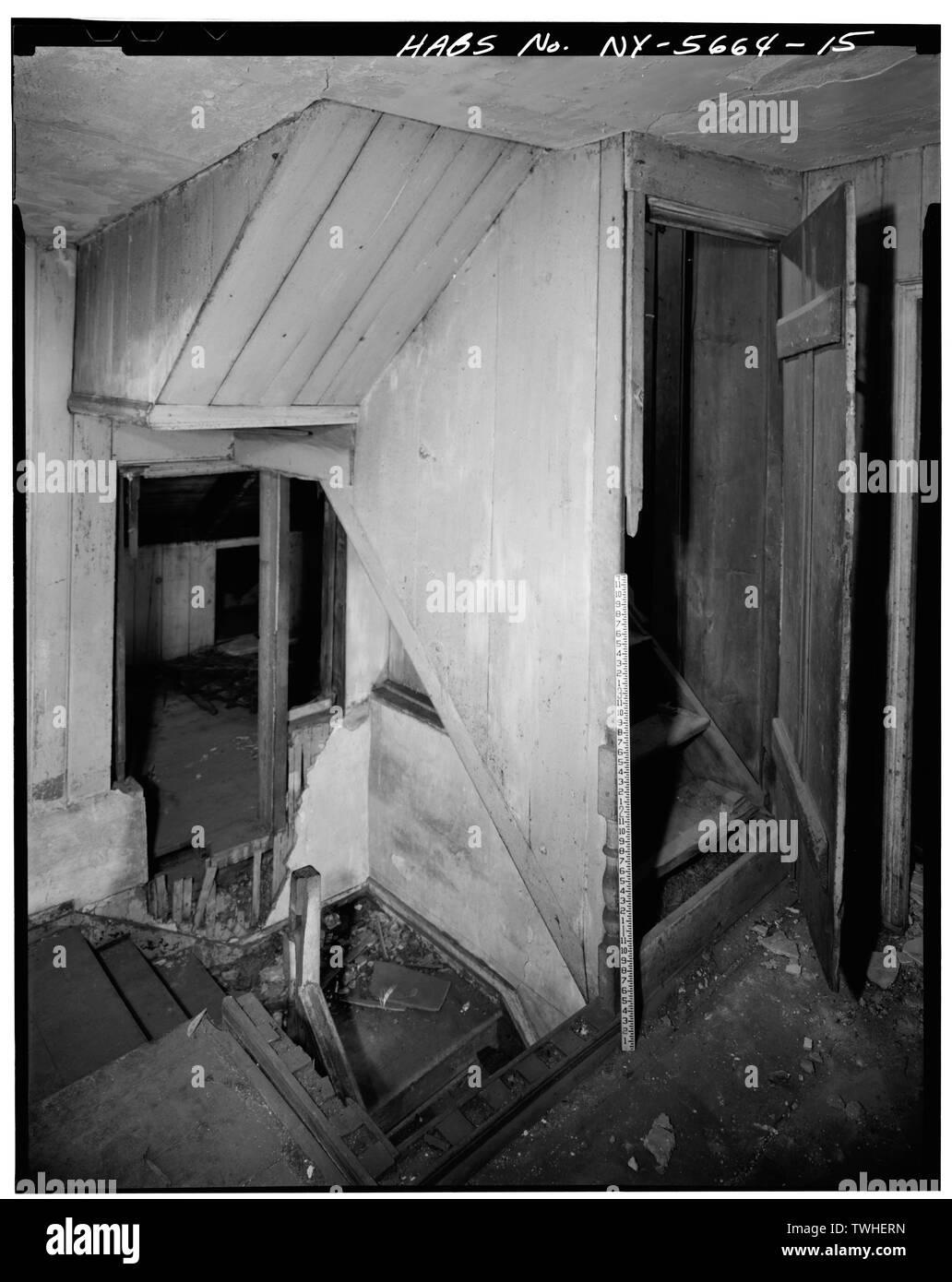 Palier du deuxième étage, escalier de grenier - John Haskell House, Windsor (route 32), New Windsor, Orange County, NY Banque D'Images
