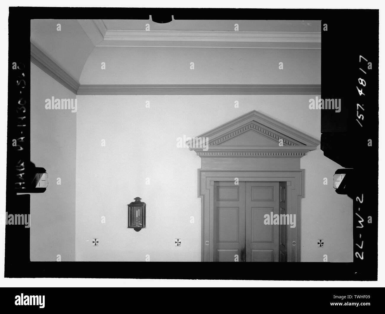 Deuxième étage Hall ; le mur ouest, EN HAUT À GAUCHE. Couple stéréoscopique sur plaque de verre nombre PA-1430-139 LC-HABS-GS05-2L-W-2 157,4817. Droite (non imprimé) - l'indépendance Hall, l'Independence Hall, 500 Chestnut Street, Philadelphie, comté de Philadelphie, PA Banque D'Images