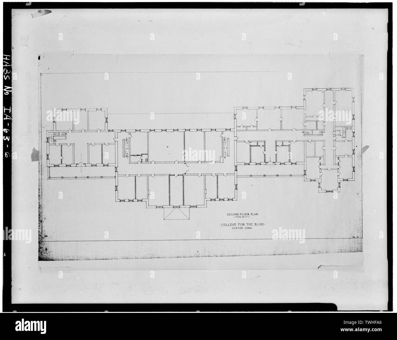 Deuxième étage PLAN - Iowa Institution pour l'éducation des aveugles, Vinton, comté de Benton, IA Banque D'Images