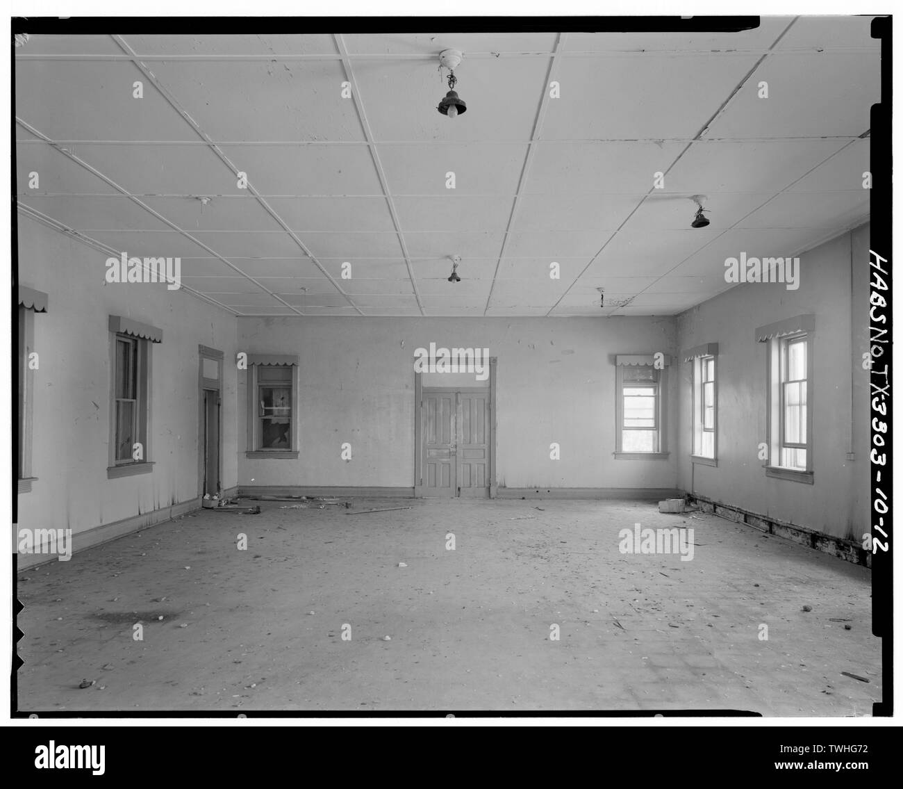 Deuxième étage, chambre, BANDE À LA RECHERCHE DE L'AVANT - Fort Sam Houston, quarts de la bande, l'infanterie Post Road, San Antonio, TX, Comté de Bexar Banque D'Images