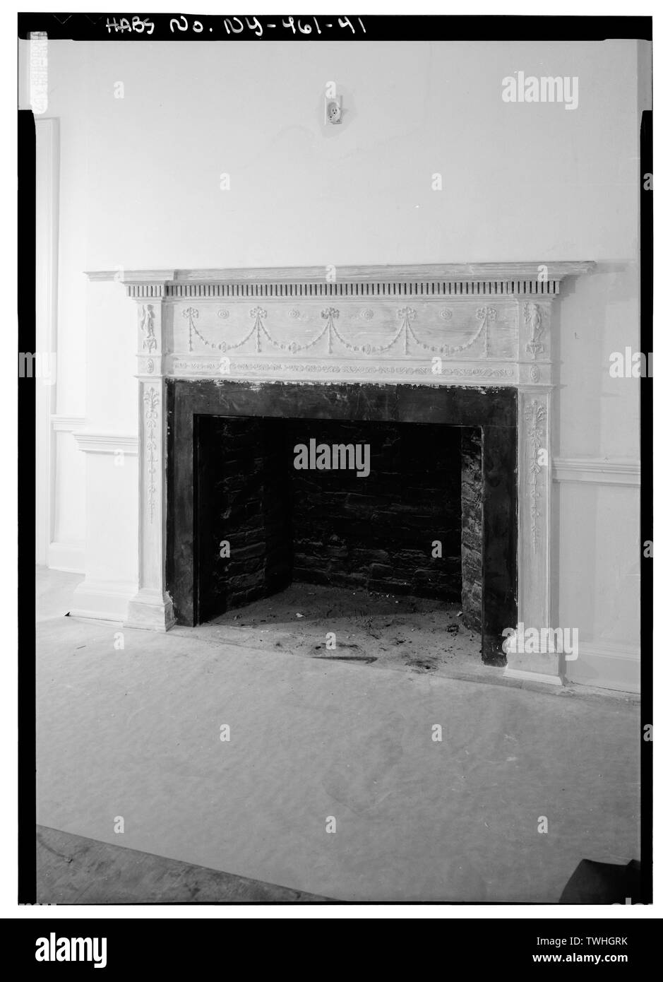 Deuxième étage, détail d'une cheminée, mur sud, EAST SIDE CENTER - Gracie Mansion, Carl Schurz Park, East soixante-huitième Street, New York, New York County, NY Banque D'Images
