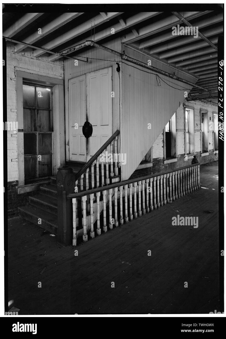 Deuxième étage, détail d'Escalier, mur sud - Ybor Cigar Factory, 1916 North Fourteenth Street, Tampa, Hillsborough County, FL Banque D'Images