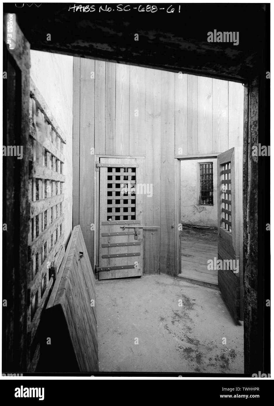 Deuxième étage, COULOIR DU NORD AU SUD DE LA SECTION OCTOGONALE - Charleston County Jail, 21 Magazine Street, Charleston, Charleston County, SC ; Mills, Robert ; Barbot ; prix ; Seyle, Virginie B, émetteur Banque D'Images