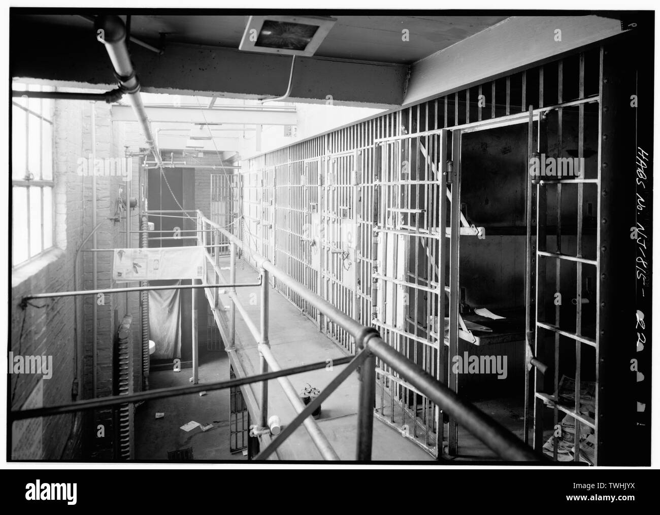 Deuxième étage, DEUXIÈME NIVEAU DE CELLULES DE PRISON - Hôtel de Ville, de l'Atlantique et Mississippi Avenue, Atlantic City, NJ, comté de l'Atlantique Banque D'Images