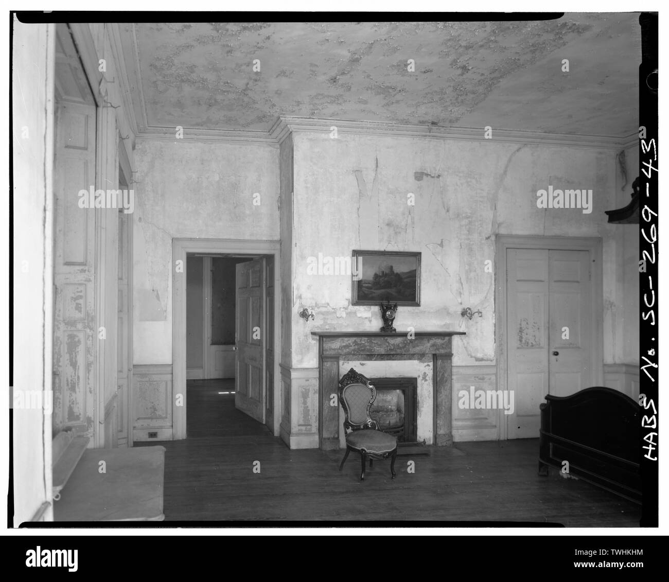 Deuxième étage, chambre SUD-OUEST, mur nord - Maison Robinson-Aiken, 48 Elizabeth Street, Charleston, Charleston County, SC ; Robinson, John ; Aiken, William ; Aiken, William ; Clemson University, Département d'Architecture, répondant ; Lee, Peter, faculté répondant ; Gibson, Reginald Lee ; Fava, Ernest Edward, délinéateur Banque D'Images