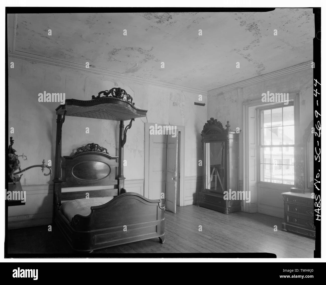 Deuxième étage, chambre sud-ouest, l'EST ET SUD - Maison Robinson-Aiken, 48 Elizabeth Street, Charleston, Charleston County, SC ; Robinson, John ; Aiken, William ; Aiken, William ; Clemson University, Département d'Architecture, répondant ; Lee, Peter, faculté répondant ; Gibson, Reginald Lee ; Fava, Ernest Edward, délinéateur Banque D'Images