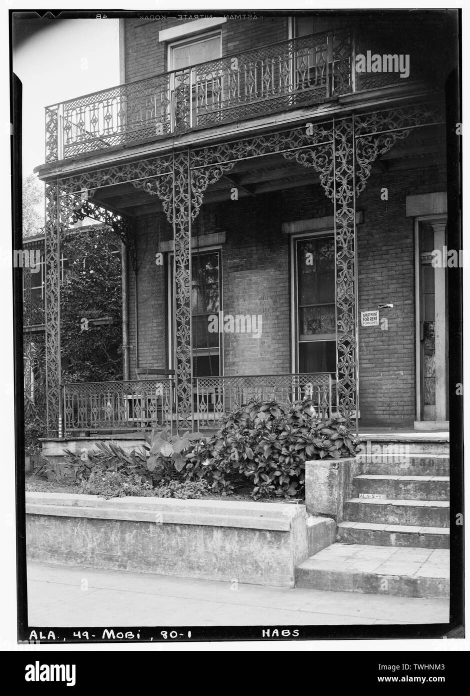 Les bâtiments historiques de l'enquête américaine E. W. Russell, photographe, 31 août, 1936 ARTICLE DE PORCHE, ELIZABETH GEORGE - 159 Monroe Street - Elizabeth George (maison), de la Ferronnerie 159 Monroe Street, Mobile, Comté de Mobile, AL Banque D'Images