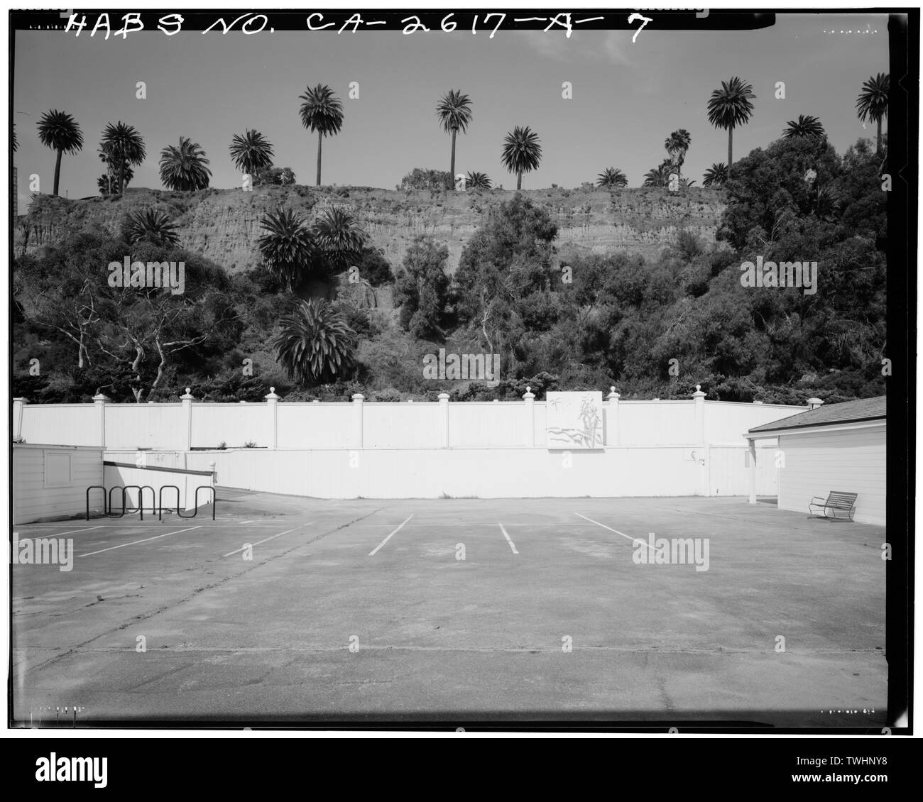 La VUE DU CENTRE EN COUPE, face à l'EST. - Marion Davies Estate, Clôture et tablier, 415 Pacific Coast Highway, Santa Monica, Los Angeles, CA Banque D'Images