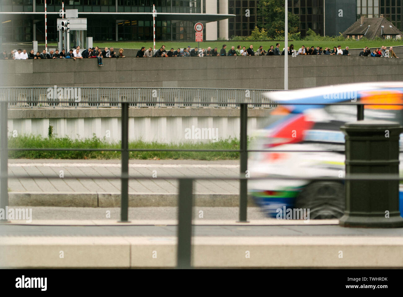 STRASBOURG, FRANCE - Oct 3, 2013 : Styllex Motorsport équipe de la Slovaquie et de la République tchèque, la concurrence sur Ford Fiesta R2 pendant 1 Super Spéciale de WRC France Banque D'Images