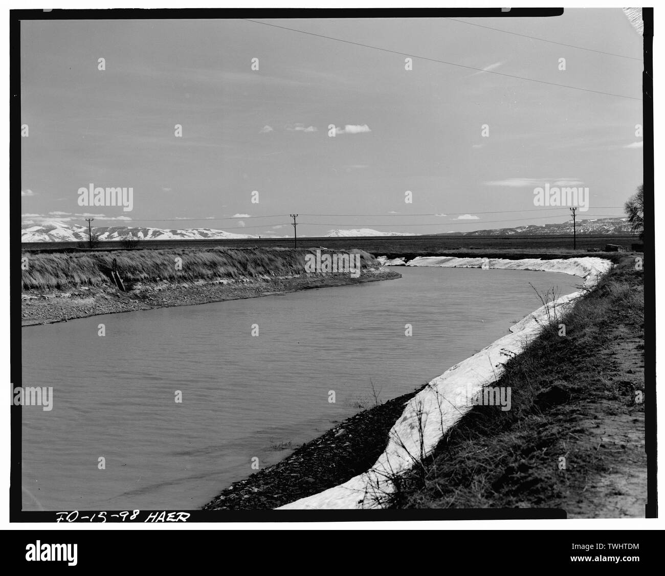 SHOESTRING, TWIN FALLS CANAL PRINCIPAL, Twin Falls Comté AU NORD-OUEST DE MURTAUGH, NEW YORK ; Vue de profil, au sud. - Milner Barrage et Canal principal- Twin Falls Canal Company, sur la rivière Snake, 11 milles à l'ouest de la ville de Burley, Idaho, Twin Falls, ID, Twin Falls Comté Banque D'Images