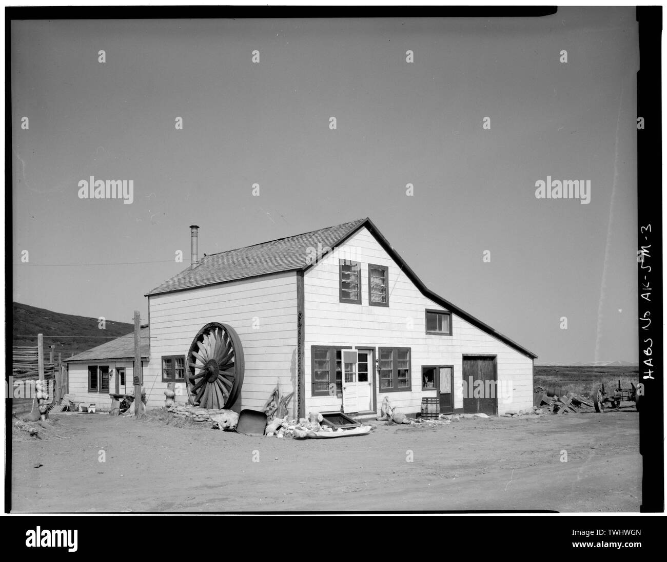 Et à l'avant - Iditarod Trail Refuge Cabines, Cape Nome Roadhouse, Cape Nome, Nome, AK Zone de recensement Banque D'Images