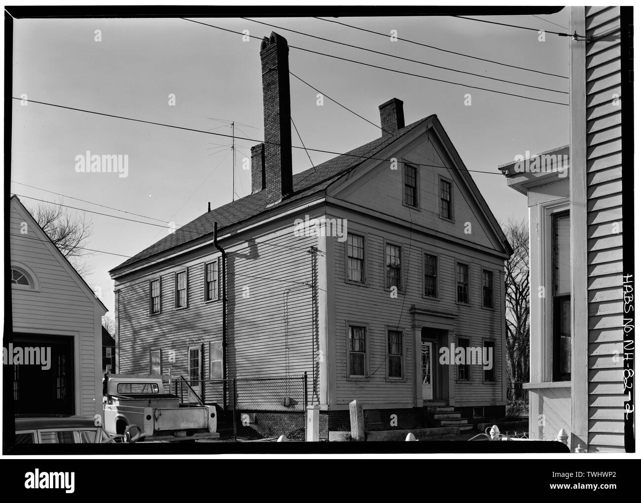 Les élévations latérales et arrière - Daniel Bailey House, 139, rue Manning, Portsmouth, comté de Rockingham, NH Banque D'Images