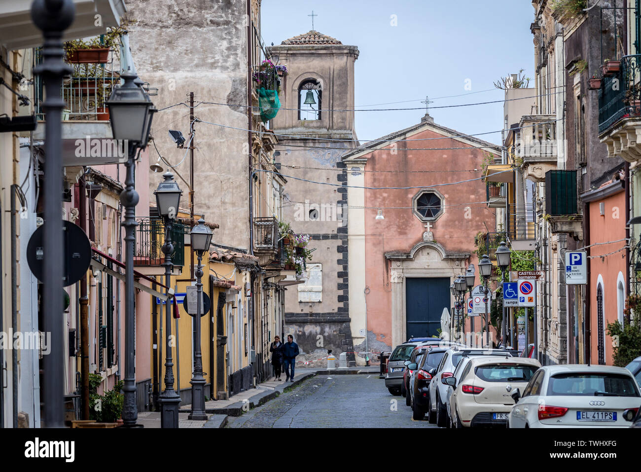 Église de St Joseph sur la Via Savoia en Aci Castello italienne de l'agglomération de la ville de Catania sur l'île de Sicile en Italie Banque D'Images