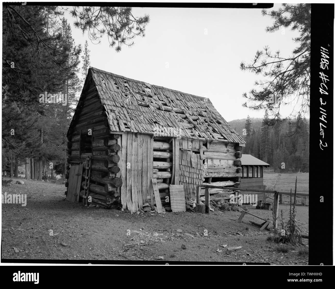 Vue latérale - Lassen Volcanic National Park, Warner Valley grange à foin, minéral, comté de Tehama, CA Banque D'Images