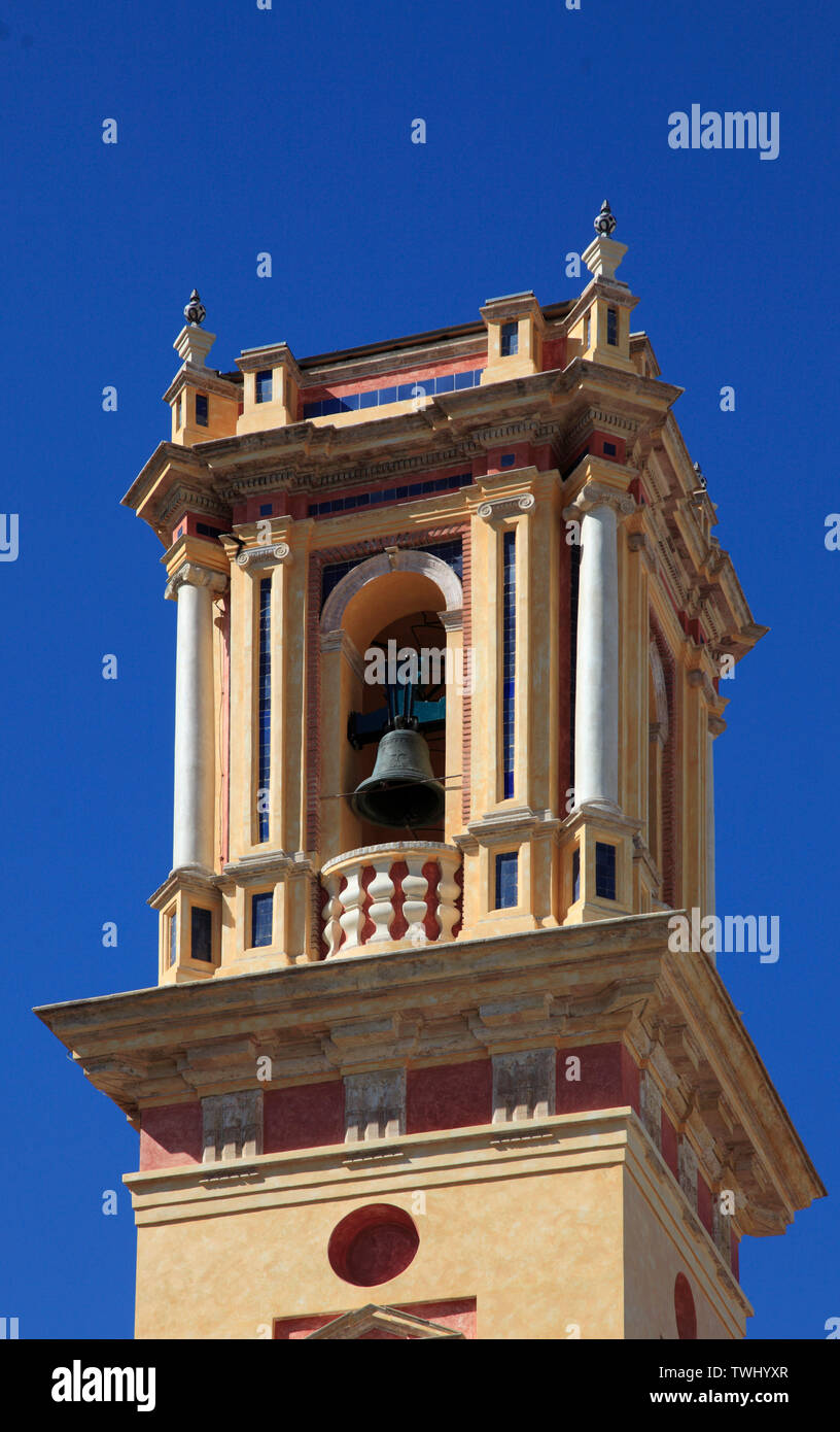 L'Espagne, Andalousie, Séville, San Bartolome, clocher de l'Église, Banque D'Images
