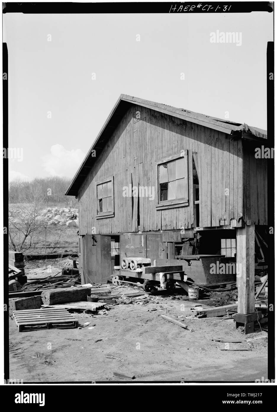 Scierie, extrémité sud de remorquage - Thames Boat Company, New London, New London Comté, TC Banque D'Images