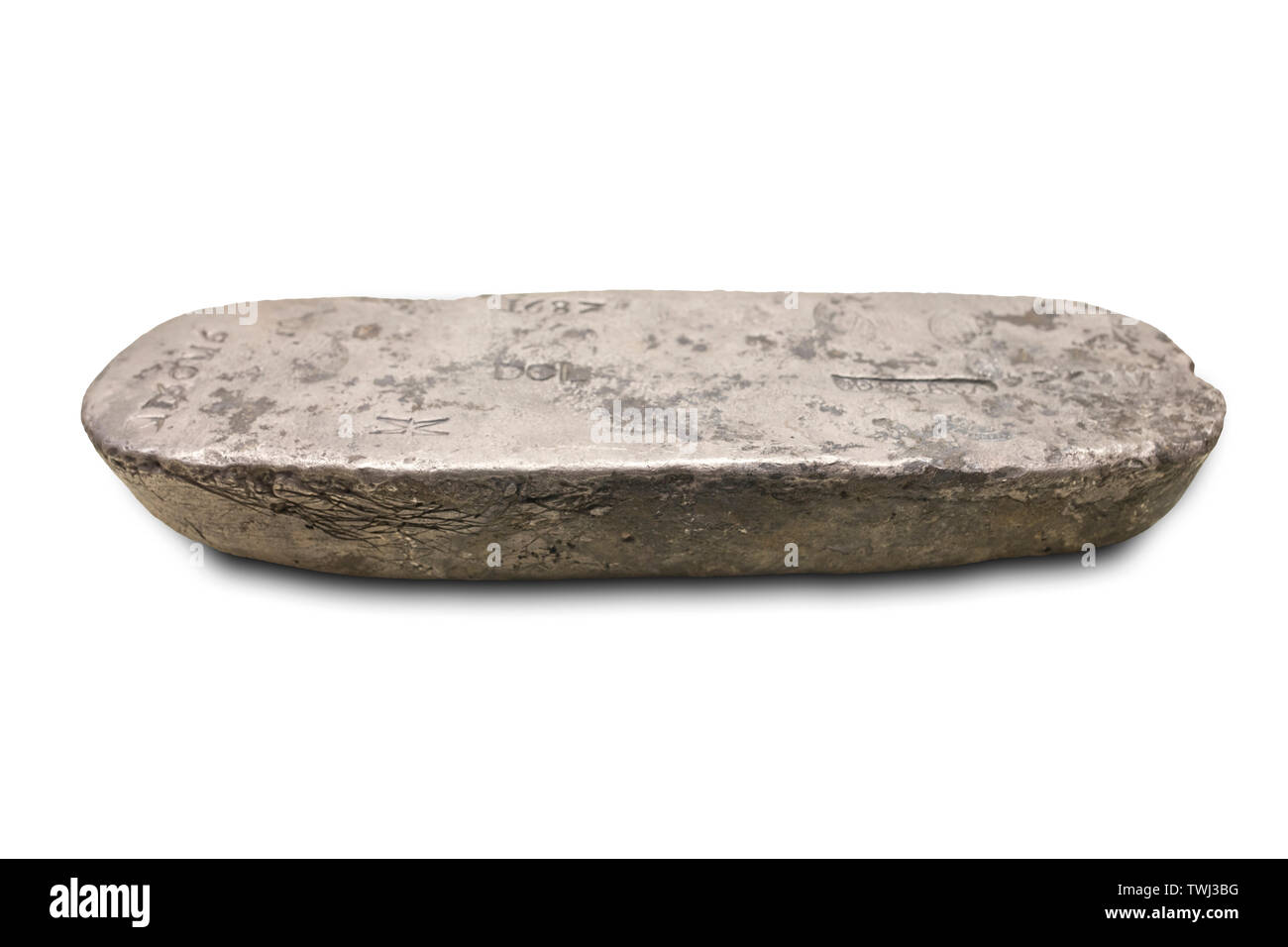Madrid, Espagne - Mai 31th, 2019 : lingot d'argent des colonies espagnoles d'Amérique, 1687. Musée de Cadix, Espagne Banque D'Images