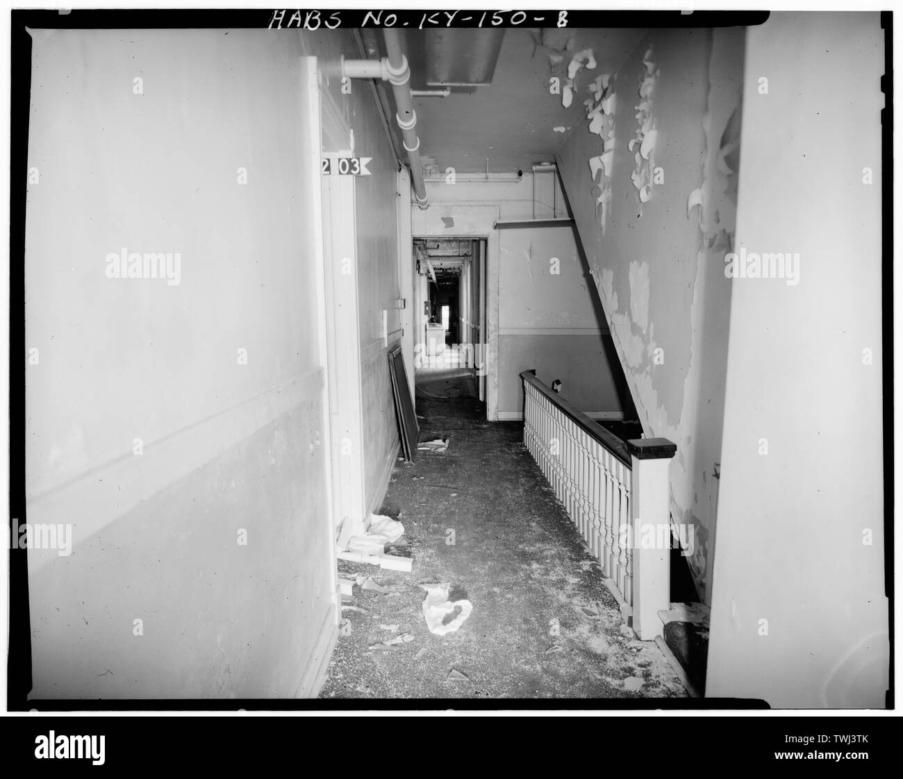 Deuxième étage hall couloir - Canale Appartement Maison, 664 4e Avenue Sud, Louisville, KY, du comté de Jefferson Banque D'Images