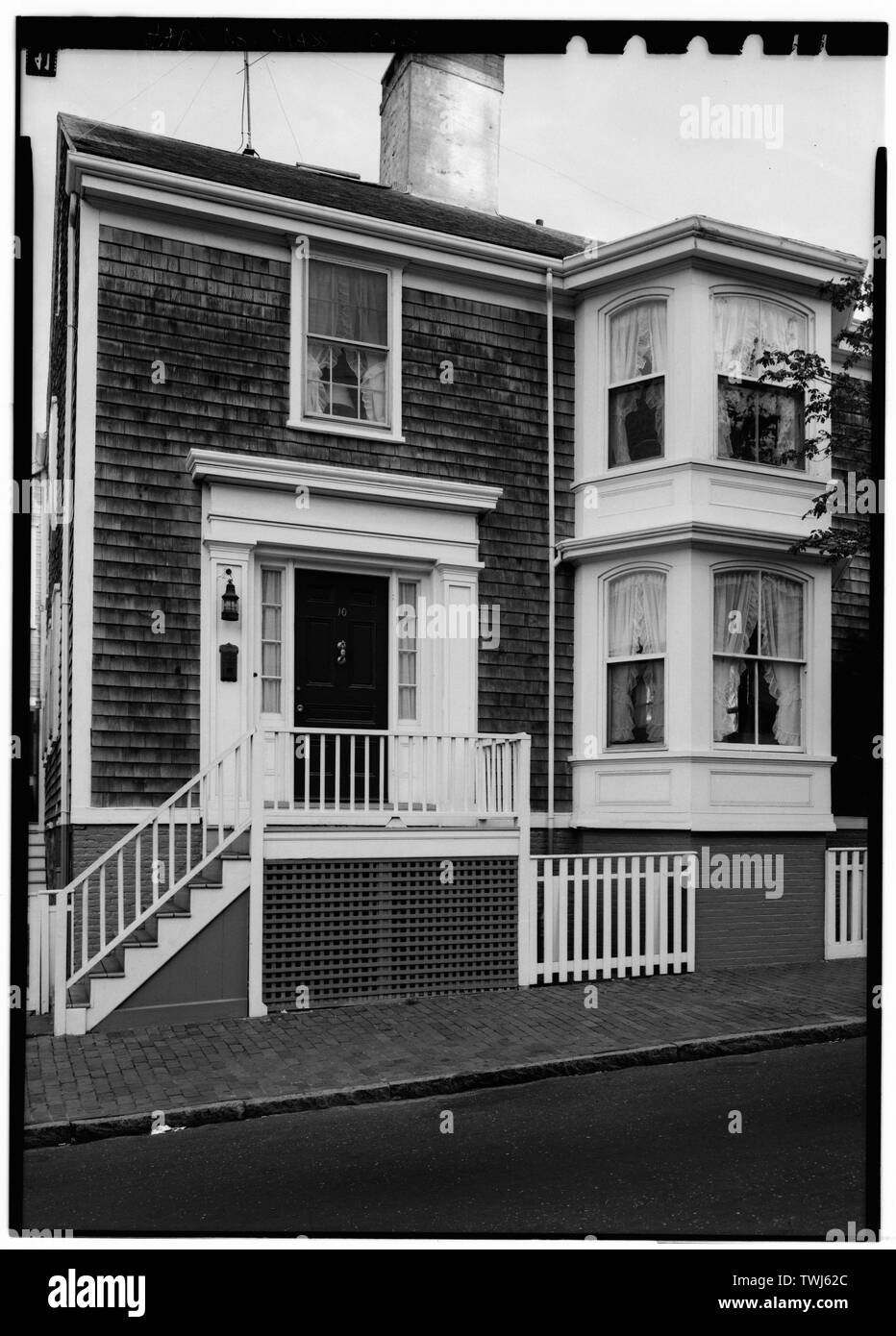 Septembre 1968 ÉLÉVATION OUEST - Peleg Coggeshall House, 10 rue d'Orange, Nantucket, comté de Nantucket, MA Banque D'Images