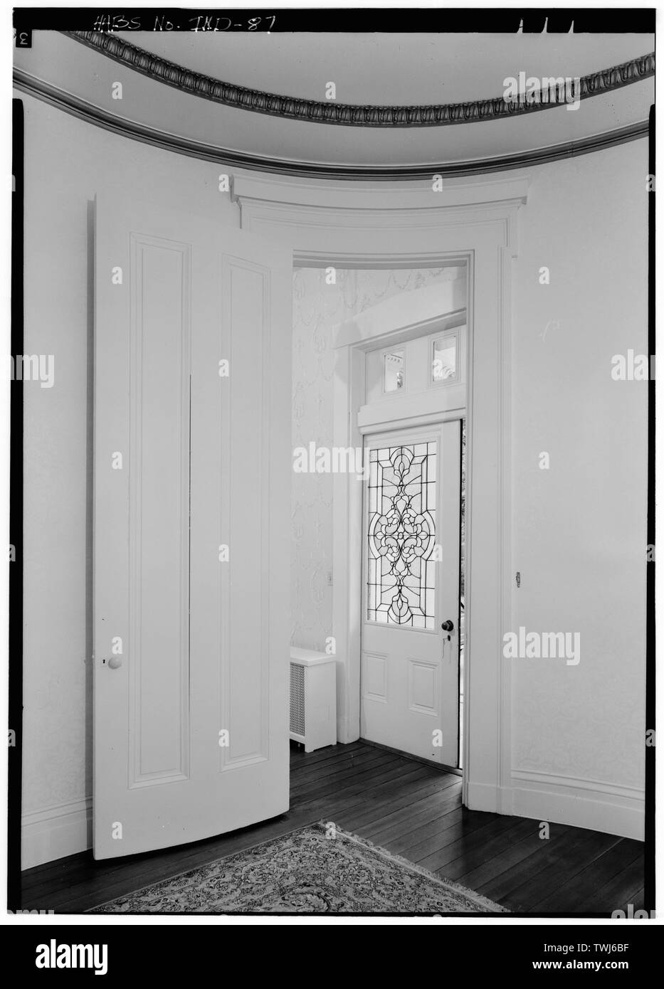 Septembre 1971 DÉTAIL DU SUD (AVANT) de l'entrée Vue de l'intérieur, de l'Ouest MONTRE VITRAIL DE PORTE - Francis Costigan House, 408 West Third Street, Madison, Comté de Jefferson, dans Jandoli ;, Liz, émetteur Banque D'Images