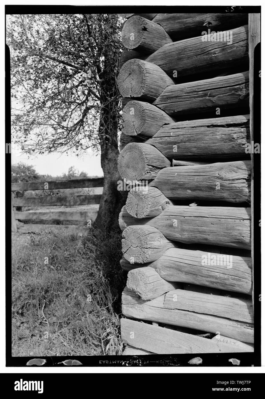- Shirley, Log Barn, la State Route 608 aux environs, Shirley, Charles City, VA Banque D'Images