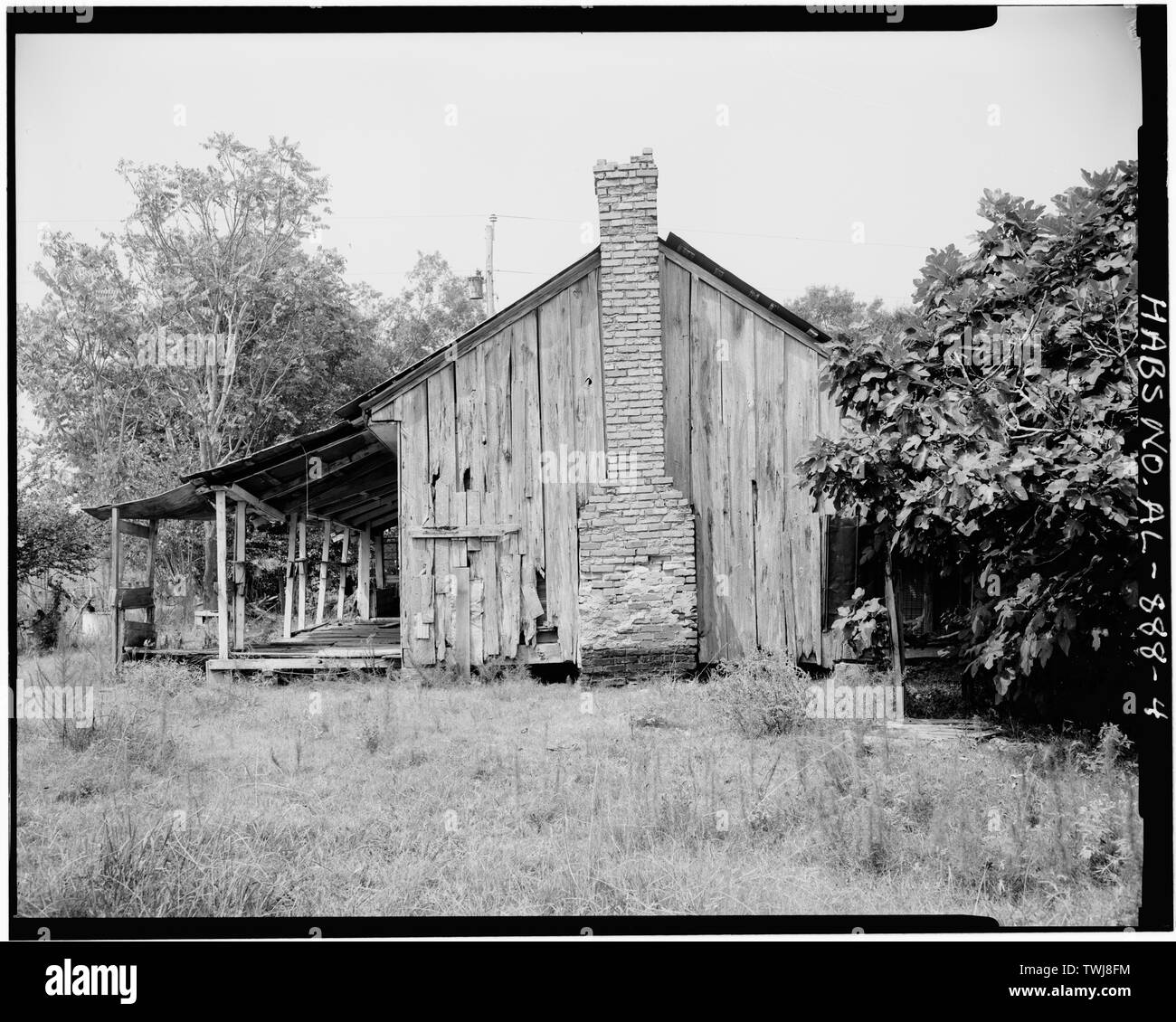 Vue de côté de l'orient - McCary Maison Locataire, U.S. Route 80 près de Lac Berry Road, Burkville, Lowndes Comté, AL Banque D'Images