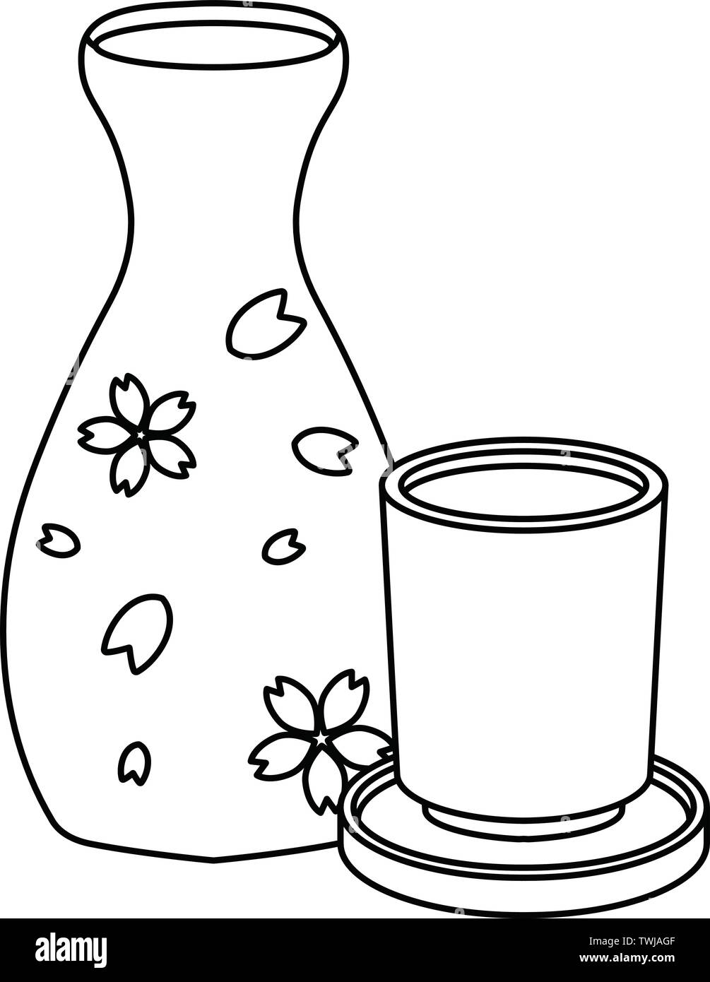 C'est une illustration de l'amour sucré japonais appelé Amazake. Illustration de Vecteur