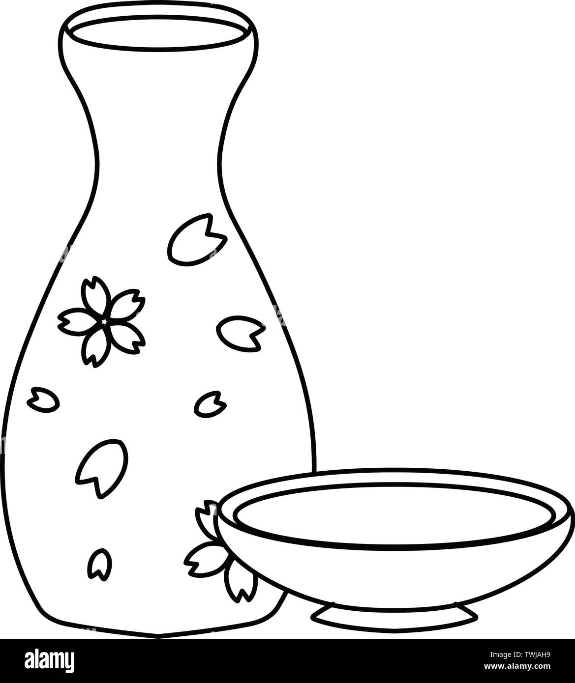 C'est une illustration de l'amour sucré japonais appelé Amazake. Illustration de Vecteur