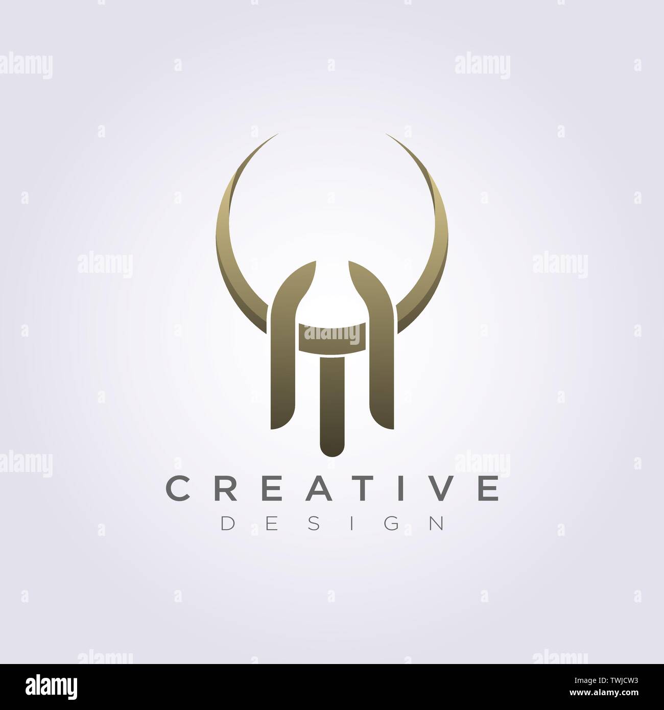 Lettre T une corne animale Abstract Vector Illustration Design Clipart Logo Symbol Modèle. Illustration de Vecteur