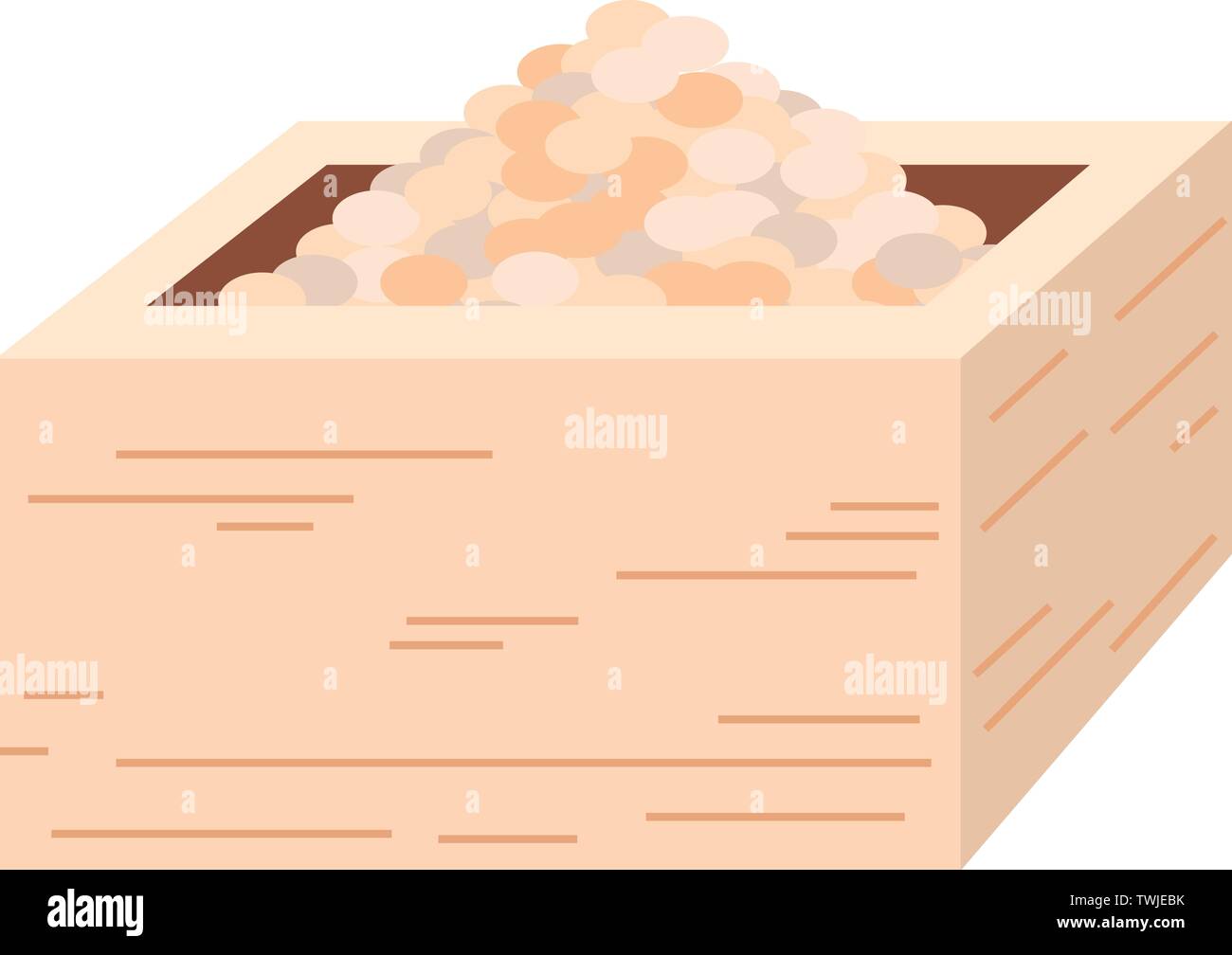 C'est une illustration d'une boîte contenant le soja utilisé pour les événements japonais appelé Setsubun. Illustration de Vecteur