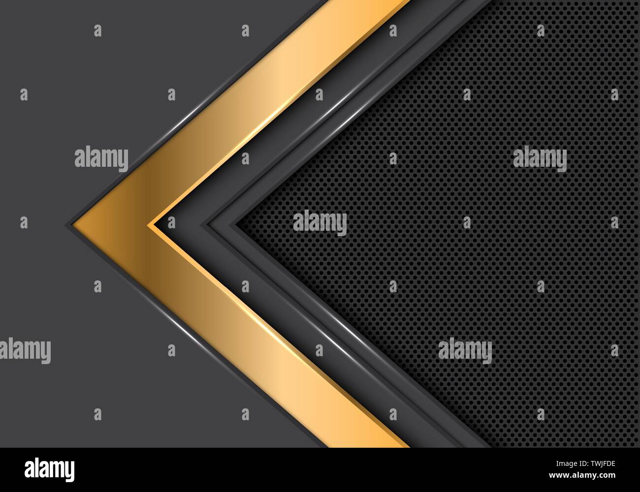 Résumé Le sens de la flèche d'or cercle gris maille moderne design futuristic background vector illustration. Illustration de Vecteur